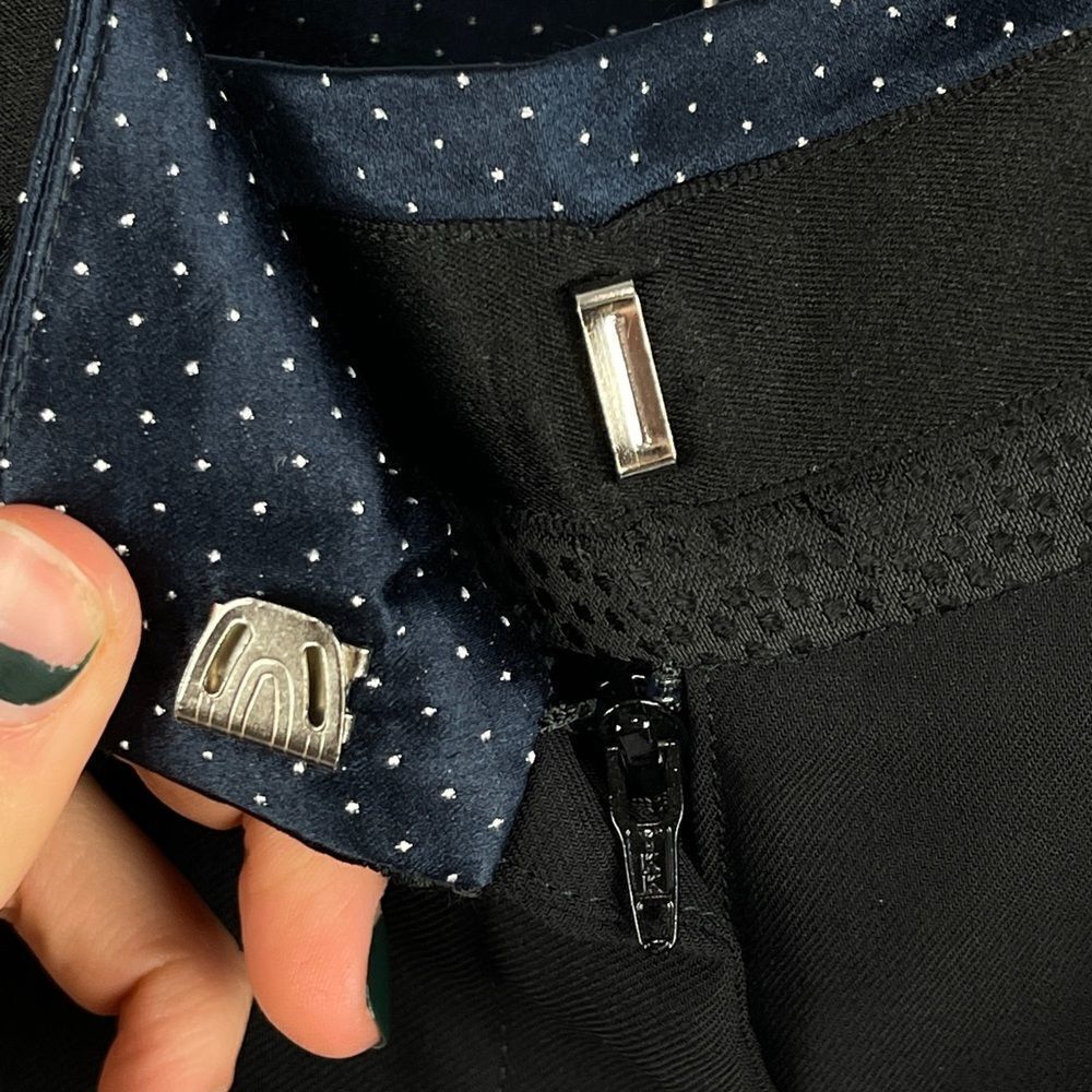 Balenciaga. Paris  black trousers with navy dotted waist trim - Picture 4 of 8